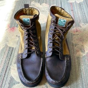 Filson Sebago leather and canvas lace up boots mens 11